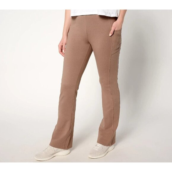 Denim & Co. Active Pet Duo Stretch Lightly Boot Dark Mocha pants Small A649605 - Picture 1 of 1